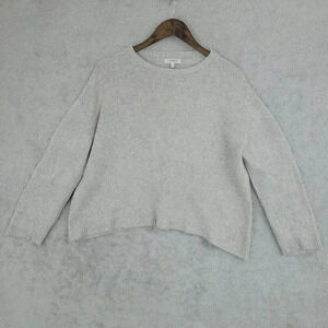 Bartolini Made In Italy Light Gray Cashmere Blend Crop Sweater Women's L  7CT